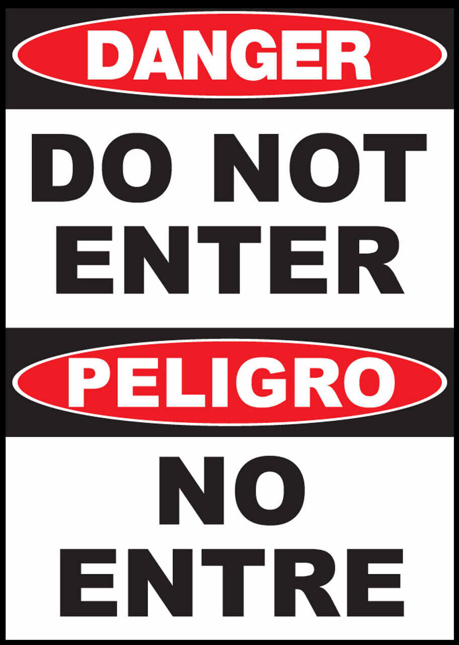 Danger Do Not Enter Bilingual Eco Agriculture Signs Available In Different Materials
