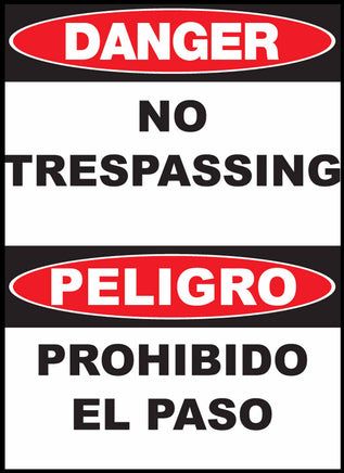 Danger No Trespassing Bilingual Eco Agriculture Signs Available In Different Materials