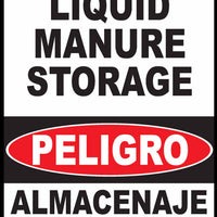 Danger Liquid Manure Storage Bilingual Eco Agriculture Signs Available In Different Materials