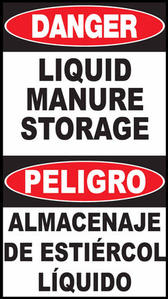 Danger Liquid Manure Storage Bilingual Eco Agriculture Signs Available In Different Materials