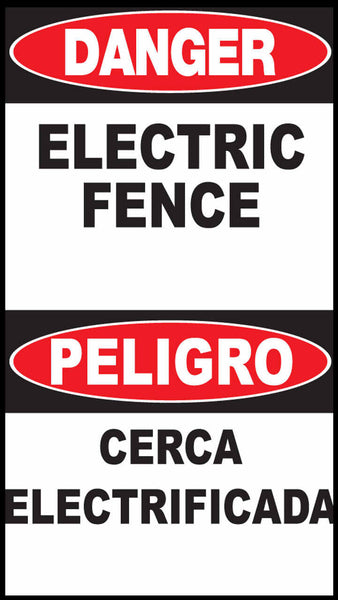 Danger Electric Fence Bilingual Eco Agriculture Signs Available In Different Materials