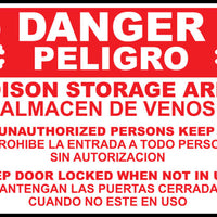 Danger Poison Storage Area Bilingual Eco Agriculture Signs Available In Different Materials