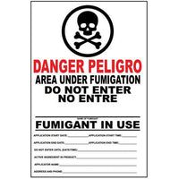Danger Do Not Enter Area Under Fumigation Bilingual Eco Agriculture Sign | 20039