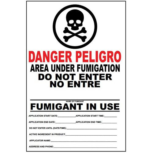 Danger Do Not Enter Area Under Fumigation Bilingual Eco Agriculture Sign | 20039