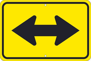 (LARGE ARROW TWO DIRECTIONS GRAPHIC) SIGN, 12X18, .080 HIP REF ALUM
