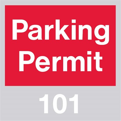 PARKING PERMIT, WINDSHIELD, RED, 101-200