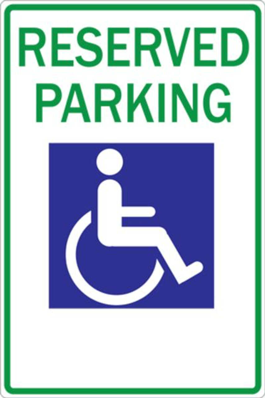 Reserved Parking With HDCP Symbol - Available in Different Materials - Eco Parking Signs