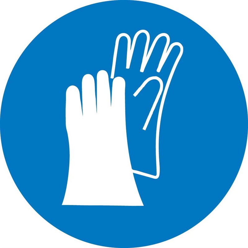 LABEL, GRAPHIC FOR WEAR HAND PROTECTION, 2IN DIA, PS VINYL