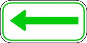 Left Arrow Green On White - Available in Different Materials - Eco Parking Signs