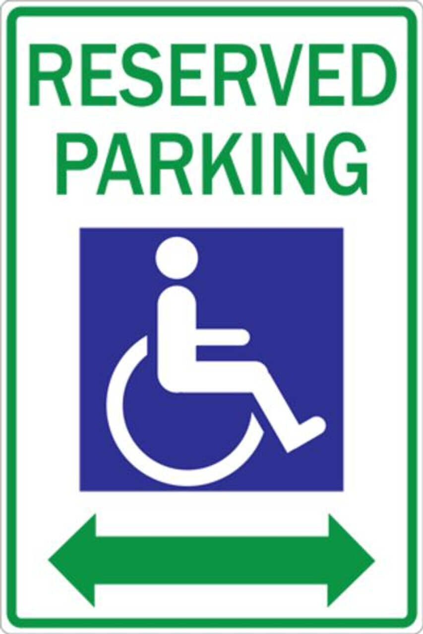 Reserved Parking HDCP Symbol Double Arrow - Available in Different Materials - Eco Parking Signs