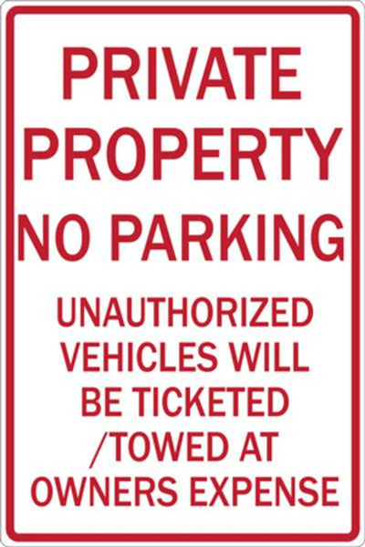 Private Property No Trespassing Vehicles Towed - Available in Different Materials - Eco Parking Signs