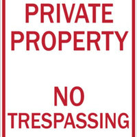 Private Property No Trespassing - Available in Different Materials - Eco Parking Signs