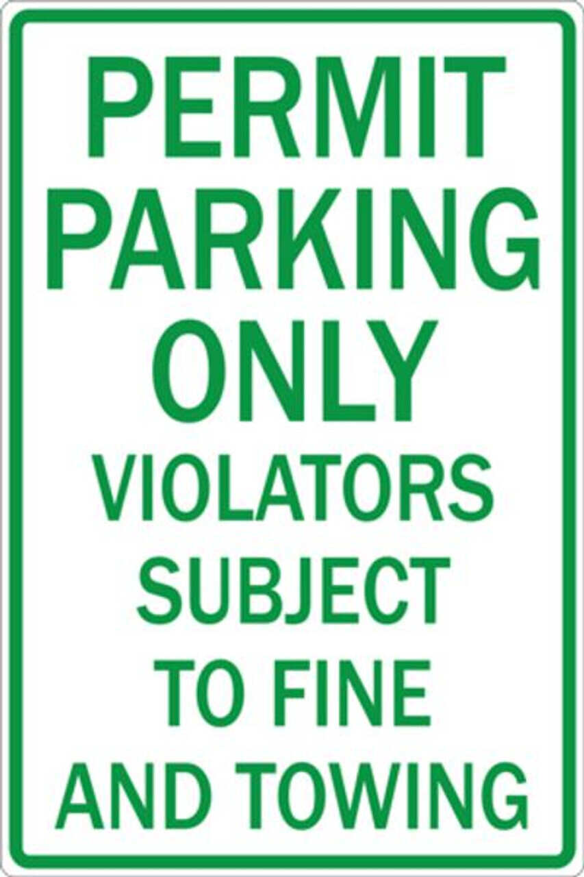 Permit Parking Only - Available in Different Materials - Eco Parking Signs