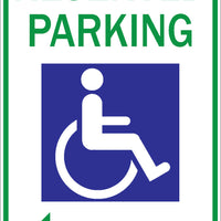 Reserved Parking HDCP Symbol Left Arrow - Available in Different Materials - Eco Parking Signs