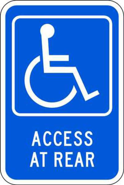 Handicapped Access At Rear - Available in Different Materials - Eco Parking Signs