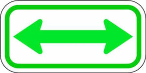 Double Arrow Green On White - Available in Different Materials - Eco Parking Signs