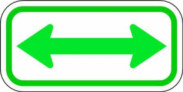 Double Arrow Green On White - Available in Different Materials - Eco Parking Signs