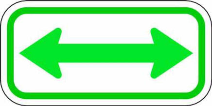 Double Arrow Green On White - Available in Different Materials - Eco Parking Signs