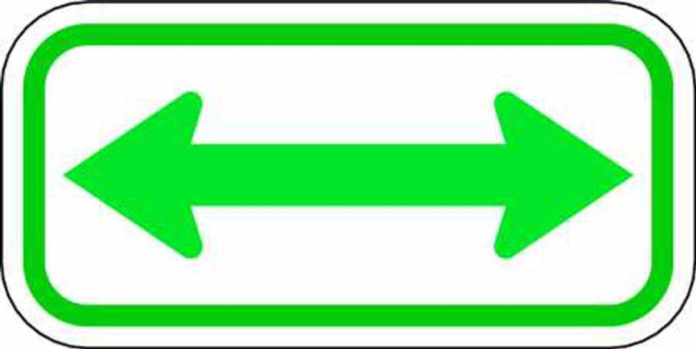 Double Arrow Green On White - Available in Different Materials - Eco Parking Signs