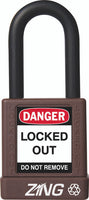 RecycLock Padlock, Keyed Different, 1.5" Shackle and 1.75" Body - Brown
