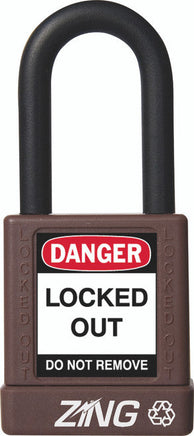 RecycLock Padlock, Keyed Different, 1.5" Shackle and 1.75" Body - Brown
