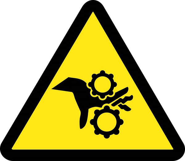 LABEL, GRAPHIC FOR GEAR ENTANGLEMENT HAZARD, 2IN DIA, PS VINYL