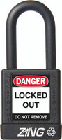 RecycLock Padlock, Keyed Different, 1.5" Shackle and 1.75" Body - Black

