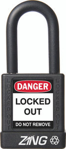 RecycLock Padlock, Keyed Different, 1.5" Shackle and 1.75" Body - Black