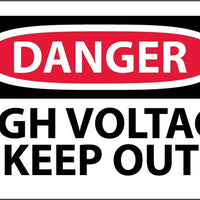 DANGER, HIGH VOLTAGE KEEP OUT, 3X5, PS VINYL, 5/PK