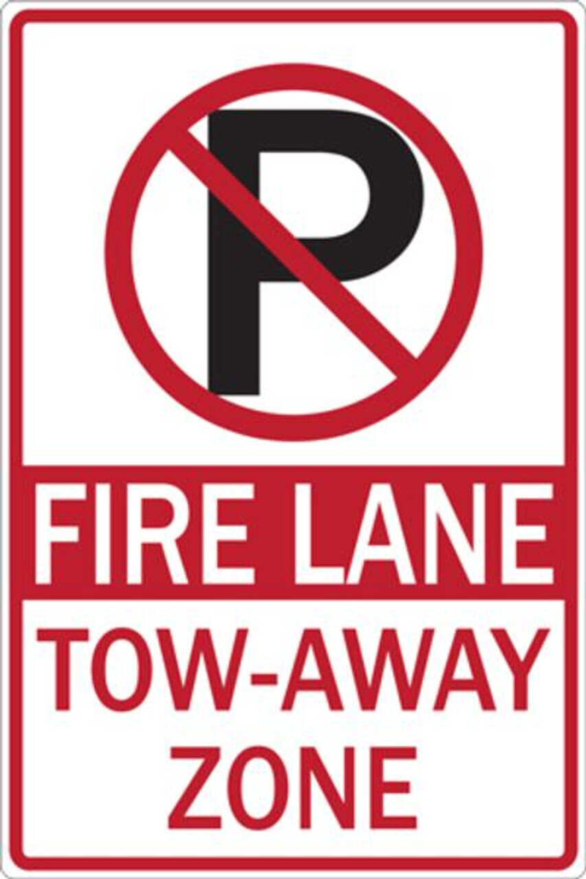 No Parking Symbol Fire Lane Tow-Away Zone - Eco Parking Sign | 2468