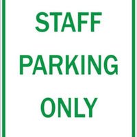 Staff Parking Only Eco Parking Signs 