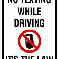 No Textting While Driving - Available in Different Materials - Eco Parking Signs