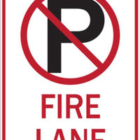 No Parking Symbol Fire Lane - Available in Different Materials - Eco Parking Signs