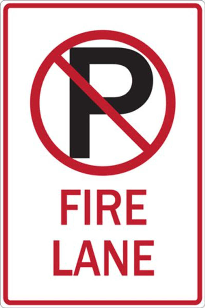 No Parking Symbol Fire Lane - Available in Different Materials - Eco Parking Signs