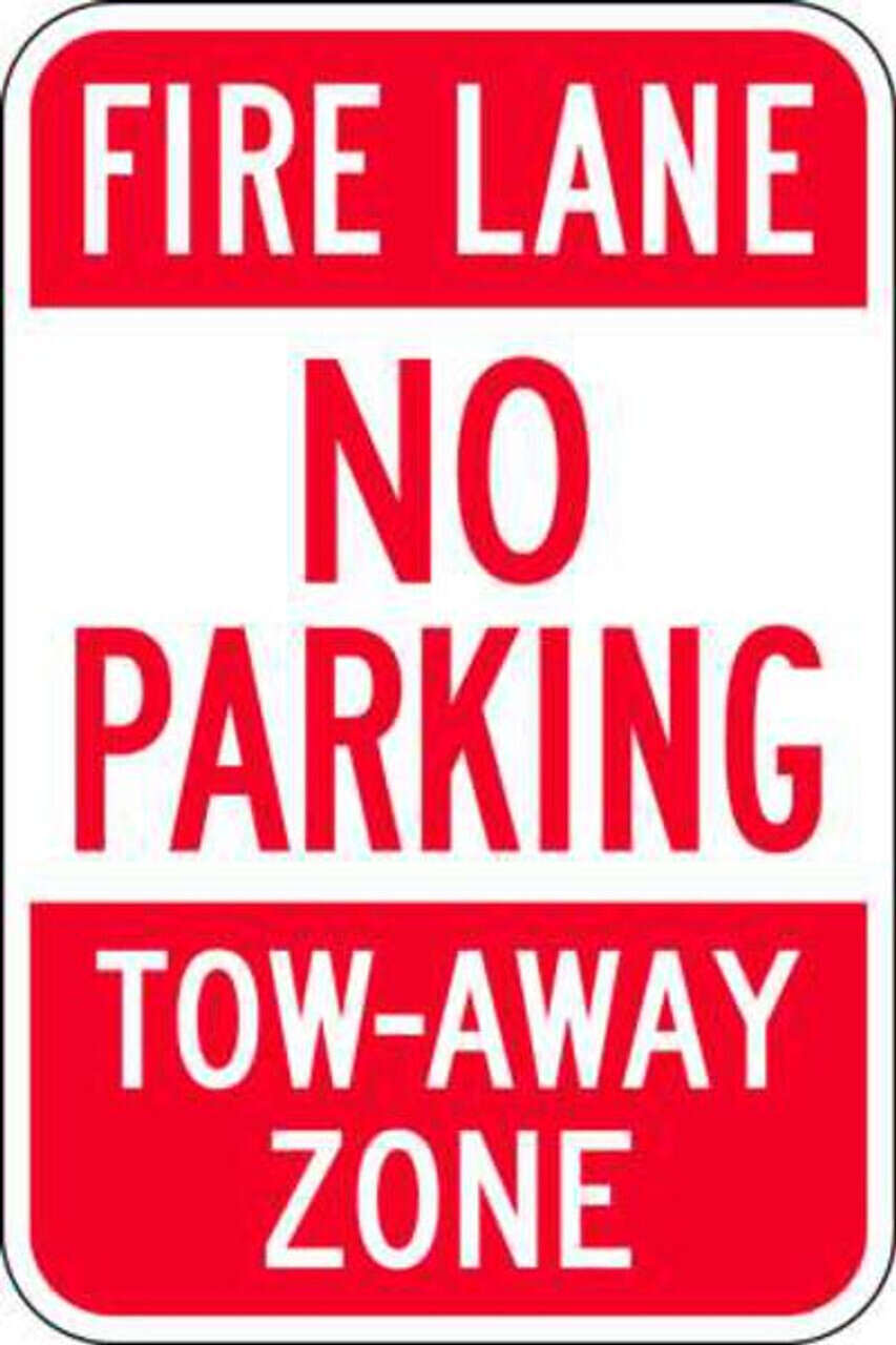 Fire Lane No Parking Tow-Away Zone - Available in Different Materials - Eco Parking Signs