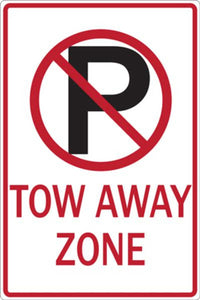 No Parking Symbol Tow Away Zone - Available in Different Materials - Eco Parking Signs