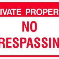 Private Property No Trespassing - 12" x 18" - Available in Different Materials - Eco Parking Signs