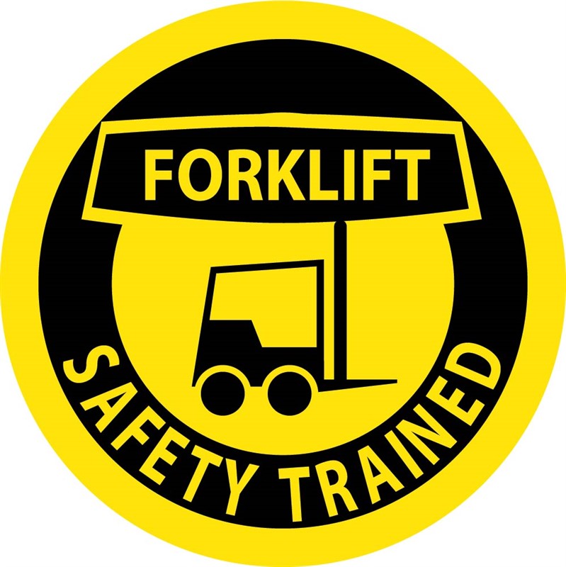 HARD HAT LABEL, FORKLIFT SAFETY TRAINED, 2