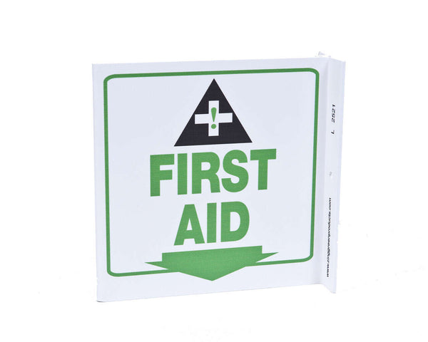 First Aid Down Arrow With Graphic Eco Safety L Sign | 2521