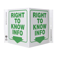 Right To Know Arrow Down Arrow - Eco Safety V Sign | 2526
