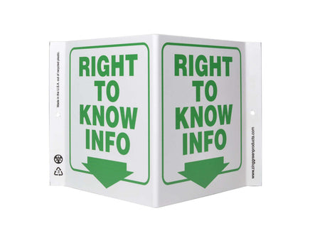 Right To Know Arrow Down Arrow - Eco Safety V Sign | 2526