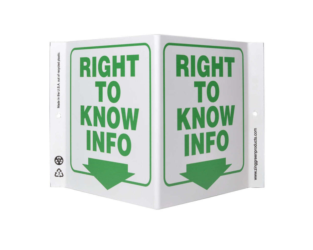Right To Know Arrow Down Arrow - Eco Safety V Sign | 2526