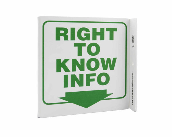 Right To Know Info Down Arrow Eco Safety L Sign | 2527