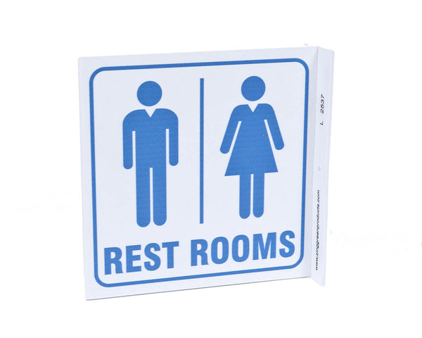 Rest Rooms With Graphic Eco Safety L Sign | 2537