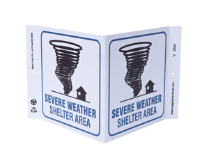 Severe Weather Shelter Area With Graphic - Eco Safety V Sign | 2540