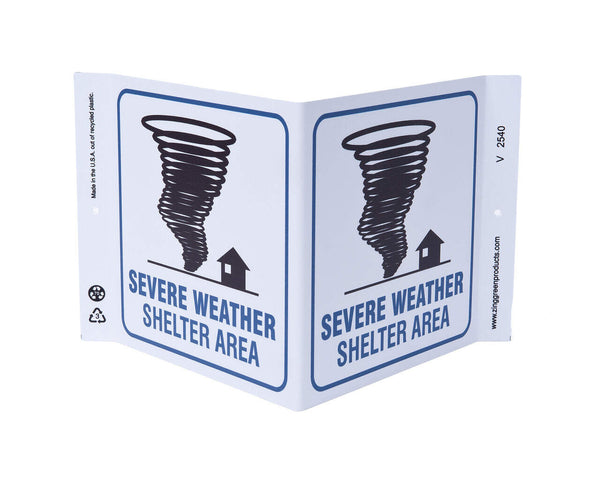Severe Weather Shelter Area With Graphic - Eco Safety V Sign | 2540