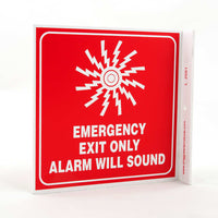 Emergency Exit Only Alarm Will Sound With Graphic Eco Safety L Sign | 2551