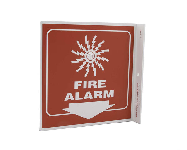 Fire Alarm Down Arrow With Graphic Eco Safety L Sign | 2553