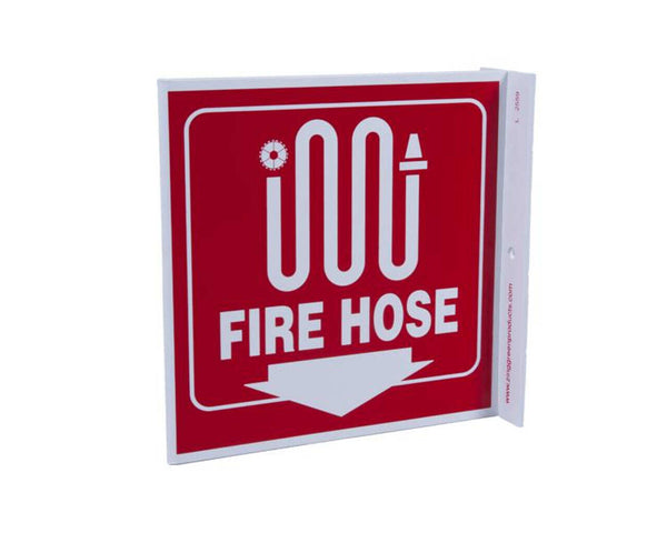 Fire Hose Down Arrow With Graphic Eco Safety L Sign | 2559
