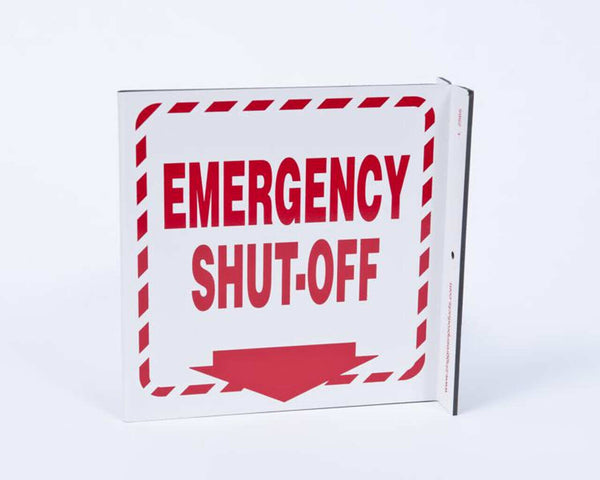 Emergency Shut-Off With Graphic Eco Safety L Sign | 2565